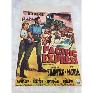 Vintage original Pacific Express Charles McGraw Poster CECIL B. DEMILLE‎ PRESTON